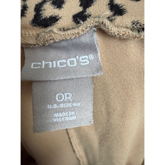Chicos Leopard Print Leggings Pants Women's Size 0R Tan Black - Picture 3 of 8